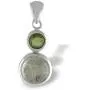 Starborn Sterling Silver Moldavite Muonionalusta Meteorite Prism Pendant Starborn Sterling Silver Moldavite Muonionalusta Meteorite Prism Pendant