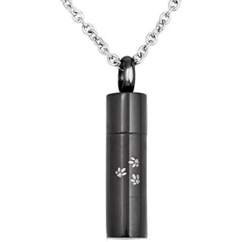 CLY Jewelry Engraving Paw Print Heart Pendant Pet Jewelry Cremation Urn Necklace for Ashes CLY Jewelry Engraving Paw Print Heart Pendant Pet Jewelry Cremation Urn Necklace for Ashes