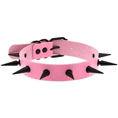FM FM42 Unisex Multicolor 30 Styles Simulated Leather PU Black-Tone/Silver-Tone Spikes Rivets Spiked Punk Rock Gothic Choker Collar Necklace FM FM42 Unisex Multicolor 30 Styles Simulated Leather PU Black-Tone/Silver-Tone Spikes Rivets Spiked Punk Rock Gothic Choker Collar Necklace