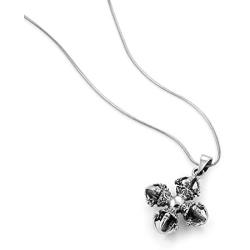 SUVANI Sterling Silver Tibetan Buddhist Double Vajra Dorje Phurba 3D Amulet Protection Necklace 18''