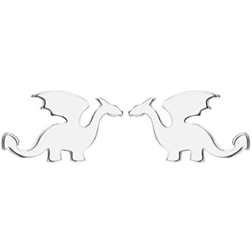 Chengxun Simple Plain Dragon Outline Hypoallergenic Stud Earrings Abstract Jewelry