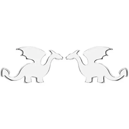 Chengxun Simple Plain Dragon Outline Hypoallergenic Stud Earrings Abstract Jewelry