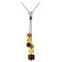 Sterling Silver Multicolor Amber Cube Necklace 18 Inches Sterling Silver Multicolor Amber Cube Necklace 18 Inches
