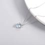 Qitian Jewelry Sky Blue Topaz Necklace - 925 Sterling Silver 1.47 CT Heart Necklace March Birthstone Necklace Pendant Birthday Anniversary Christmas Jewelry Gift for Women Girls