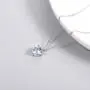 Qitian Jewelry Sky Blue Topaz Necklace - 925 Sterling Silver 1.47 CT Heart Necklace March Birthstone Necklace Pendant Birthday Anniversary Christmas Jewelry Gift for Women Girls