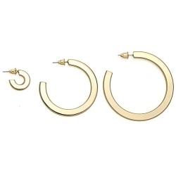 PAVOI 14K Gold Plated Hoop Earrings For Women | 4mm Flat Infinity Gold Hoops Women Earrings | Gold Plated Loop Earrings For Women | Lightweight Hoop Earrings Set For Girls