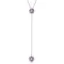 Sterling Silver Round Bezel-Set Blue Topaz or Amethyst Gemstone Lariat 16+2'' Necklace