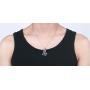 VNOX Stainless Steel Chinese Characters Patience Pendant Necklace for Men and Women,Free Chain