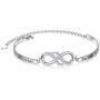925 Sterling Silver Infinity Inspirational Bracelet With Message''Always My Sister, Forever My Friend'', Adjustable Sisters Bracelets Friendship Jewelry for Women Girls
