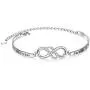 925 Sterling Silver Infinity Inspirational Bracelet With Message''Always My Sister, Forever My Friend'', Adjustable Sisters Bracelets Friendship Jewelry for Women Girls