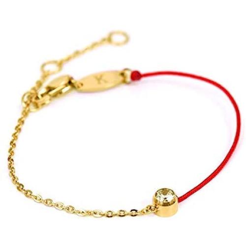 ZUOPIPI Elegent Red String Bracelet with Rhinestone Lucky Bracelets Half Rope Crystal Chain Lucky Gifts for Women