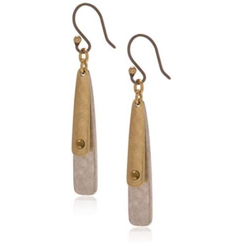 lucky brand two tone double layer earrings