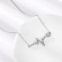 MEDWISE Heartbeat Necklace Pendant Jewelry Gifts 925 Sterling Silver Heartbeat EKG Nurse Necklace for Her Platinum Plated Lifetime Pulse Necklace for Women Girls Birthday Christmas Anniversary Day