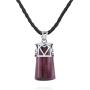 Natural Healing Crystal Stone Pendant Necklace Cylindrical Reiki Energy Gemstone Balance Chakra Womens Jewelry Gift Belt Stainless Steel Chain