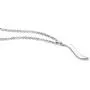PJ Stainless Steel Rhinestone Rainbow Gay Lesbian Pride Wave Shape Pendant Necklace with 20'' Chain