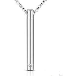 Eternal M. Minilist Bar Cremation Jewelry for Ashes Stainless Steel Urn Necklace for Human Ashes Silver/Rose Gold/Black