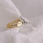 YeGieonr Gold Smiley Face Ring Happy Face Ring with Cute Chain Link Good Luck Stackable Rings for Women