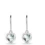 Sterling Silver Genuine or Synthetic Gemstone 6mm Heart Bezel-Set Dangle Leverback Earrings