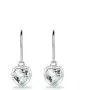 Sterling Silver Genuine or Synthetic Gemstone 6mm Heart Bezel-Set Dangle Leverback Earrings Sterling Silver Genuine or Synthetic Gemstone 6mm Heart Bezel-Set Dangle Leverback Earrings