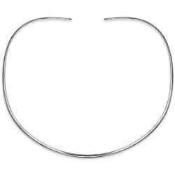 Basic Simple Thin Choker Slider Collar Contoured Statement Necklace For Women 925 Silver Sterling Add Pendant 2 4MM