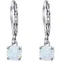 EVER FAITH 925 Sterling Silver Ear Jewelry Single 6MM Round White Opal Simple Leverback Dangle Earrings for Women EVER FAITH 925 Sterling Silver Ear Jewelry Single 6MM Round White Opal Simple Leverback Dangle Earrings for Women