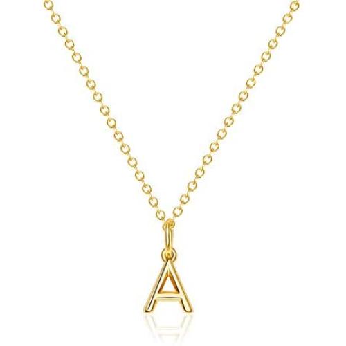 Letter Necklaces Gifts for Women Girls : 14k Gold Plated Dainty Initial Charms Personalized Name Teens Kids Birthday Jewelry