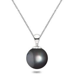 Black Japanese AAAA 6-13.5mm Freshwater Cultured Pearl Pendant Necklace 16''/18'' Solitaire Necklace Pendant - Orien Jewelry