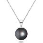 Black Japanese AAAA 6-13.5mm Freshwater Cultured Pearl Pendant Necklace 16''/18'' Solitaire Necklace Pendant - Orien Jewelry