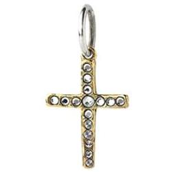 Waxing Poetic Amor Fati Brass and Swarovski Crystals Cross Charm