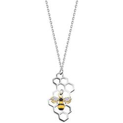 WUSUANED Cute Bee Necklace Bumblebee Pendant Necklace Honeycomb Jewelry with Honey Bee Charm Gift for Women Teen Bee Lover