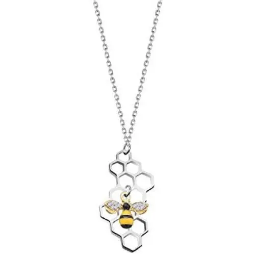 WUSUANED Cute Bee Necklace Bumblebee Pendant Necklace Honeycomb Jewelry with Honey Bee Charm Gift for Women Teen Bee Lover