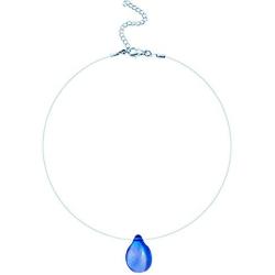 MIXIA Romantic Tiny Beach Mermaid Necklace Ocean Sea Necklace Invisible Transparent Fishing Line Short Chain Mermaids Tears Necklace