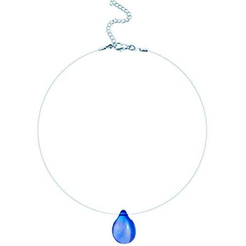 MIXIA Romantic Tiny Beach Mermaid Necklace Ocean Sea Necklace Invisible Transparent Fishing Line Short Chain Mermaids Tears Necklace