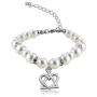 POTIY Adoption Bracelet Adoption Symbol Charm Pearl Bracelet for Adoptive Mom Foster Mom Earrings Stepdaughter Stepmother Jewelry