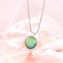 KOEDLN Color Changing Necklace Round Glass Convex Simple Necklace Temperature Color Change Creative Jewelry for Women Men