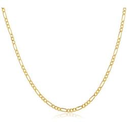 Gold Plated Stainless Steel 4.5 5MM Figaro Link Chain- Men and Women Necklace Jewelry