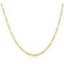 Gold Plated Stainless Steel 4.5 5MM Figaro Link Chain- Men and Women Necklace Jewelry
