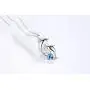 Dolphin Necklace 925 Sterling Silver Dolphin Jewelry with Blue Heart Shaped Crystals Circle Pendant Necklace Dolphin Mother Day Gift for Women Girls