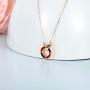 18k Rose Gold Double Circle Necklace for Women, Jewelry for Wife / Girlfriend / Sister, Christmas Present for Her, 18''