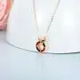 18k Rose Gold Double Circle Necklace for Women, Jewelry for Wife / Girlfriend / Sister, Christmas Present for Her, 18''