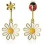 SLUYNZ 925 Sterling Silver Daisy Dangle Earrings for Women Teen Girls Cute Ladybird Flowers Drop Earrings SLUYNZ 925 Sterling Silver Daisy Dangle Earrings for Women Teen Girls Cute Ladybird Flowers Drop Earrings