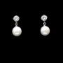 Roseeden Bridal Zirconia Necklace and Earrings Set Pearl Jewelry for Brides and Bridesmaids RE8062