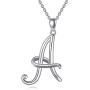 POPKIMI Sterling Silver 26 Letter Alphabet Necklace Jewelry for Women Gift