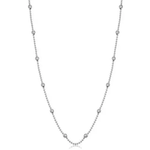 Kooljewelry Sterling Silver Bead Ball Station Necklace (16, 18, 20, 22, 24, 30 or 36 inch) Kooljewelry Sterling Silver Bead Ball Station Necklace (16, 18, 20, 22, 24, 30 or 36 inch)