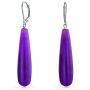 Long Simple Linear Gemstone Elongated Teardrop Leverback Dangle Earrings For Women For Teen 925 Sterling Silver