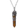 OCARLY Natural Gemstone Point Hexagonal Pendant Flower Pendulum Necklace Healing Crystal Chakra Jewelry