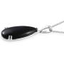 Shop LC Delivering Joy Black Onyx Pendant Necklace 20'' 925 Sterling Silver Stainless Steel Fashion Jewelry for Women