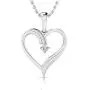 IGI Certified Diamond & Sterling Silver Heart Pendant with 18'' Chain