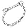 Cuff Bracelet Bangle Bar Screw Shackle Novelty High Polished Stainless Steel Jewelry For Men Women Unisex Girls Boy