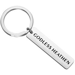 CENWA Atheist Gift Funny Atheist Gift Godless Heathen Keychain